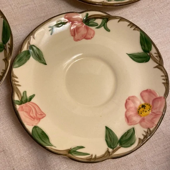 Vintage Franciscan Desert Rose 5 plate LOT teacup saucer plates pink floral MCM - Picture 14 of 16